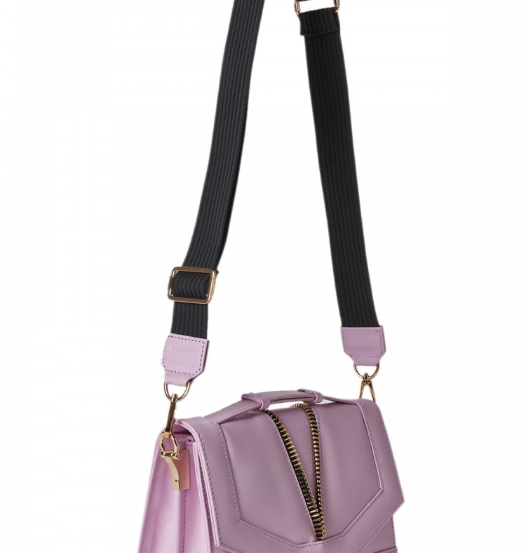 FARFALLA Lilac Leather Shoulder Bag 
