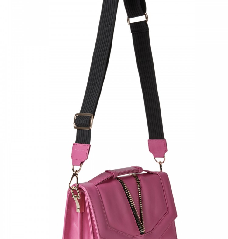 FARFALLA Pink Leather Shoulder Bag 