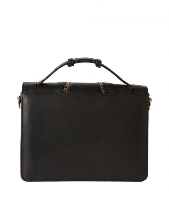 FARFALLA Black Leather Shoulder Bag FARFALLA Black Leather Shoulder Bag