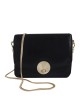 Lucetta Black Laminated Leather Shoulder Bag