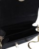 Lucetta Black Laminated Leather Shoulder Bag