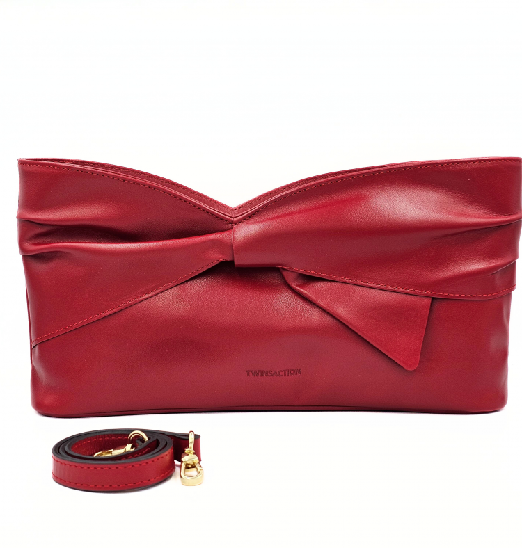 Sorriso Red Leather Hand and Shoulder Bag