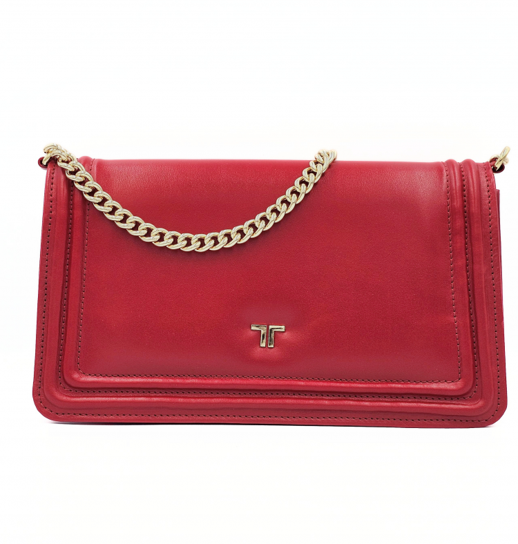Splenda Red Leather Shoulder Bag