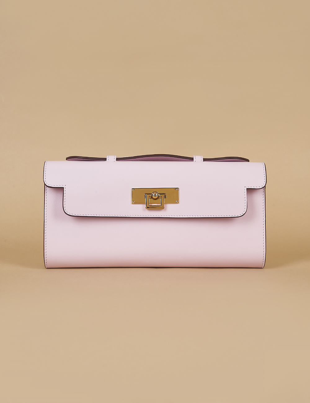 Baby pink top clutch