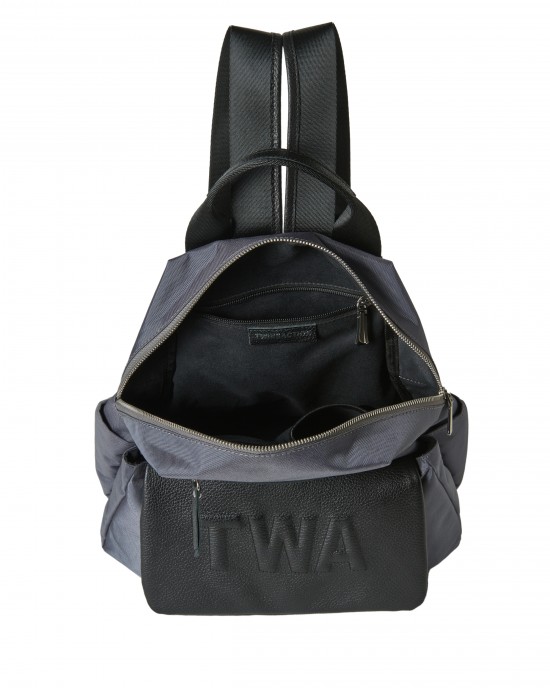 Allegra Grey Leather Detailed Backpack Allegra Grey Leather Detailed Backpack