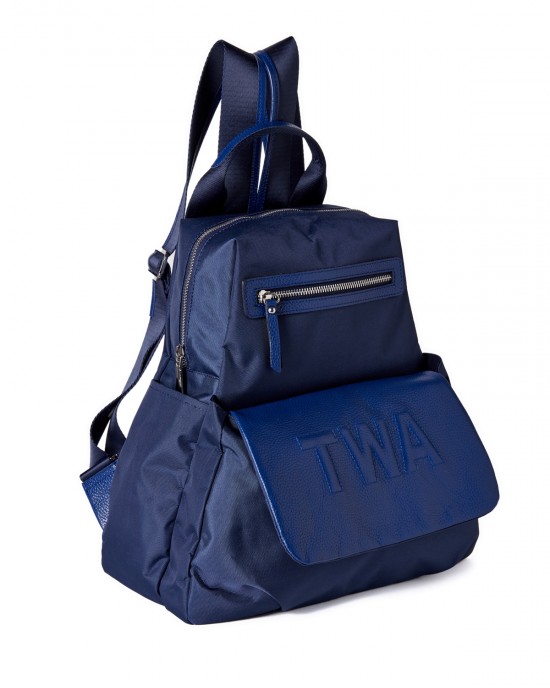 Allegra Navy Leather Detailed Backpack Allegra Navy Leather Detailed Backpack