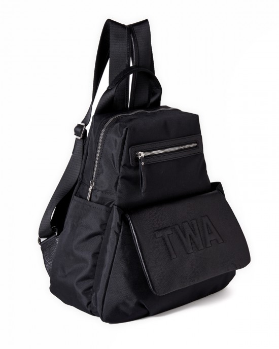 Allegra Black Leather Detailed Backpack Allegra Black Leather Detailed Backpack