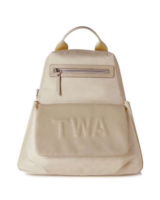 Allegra Beige Leather Detailed Backpack Allegra Beige Leather Detailed Backpack