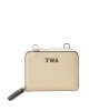 Elda Beige Leather Chain Strapped Wallet Elda Beige Leather Chain Strapped Wallet